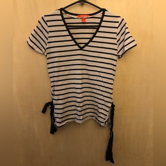 Joe Fresh Womens Black/White Striped Shirt size S - Picture 2 of 4